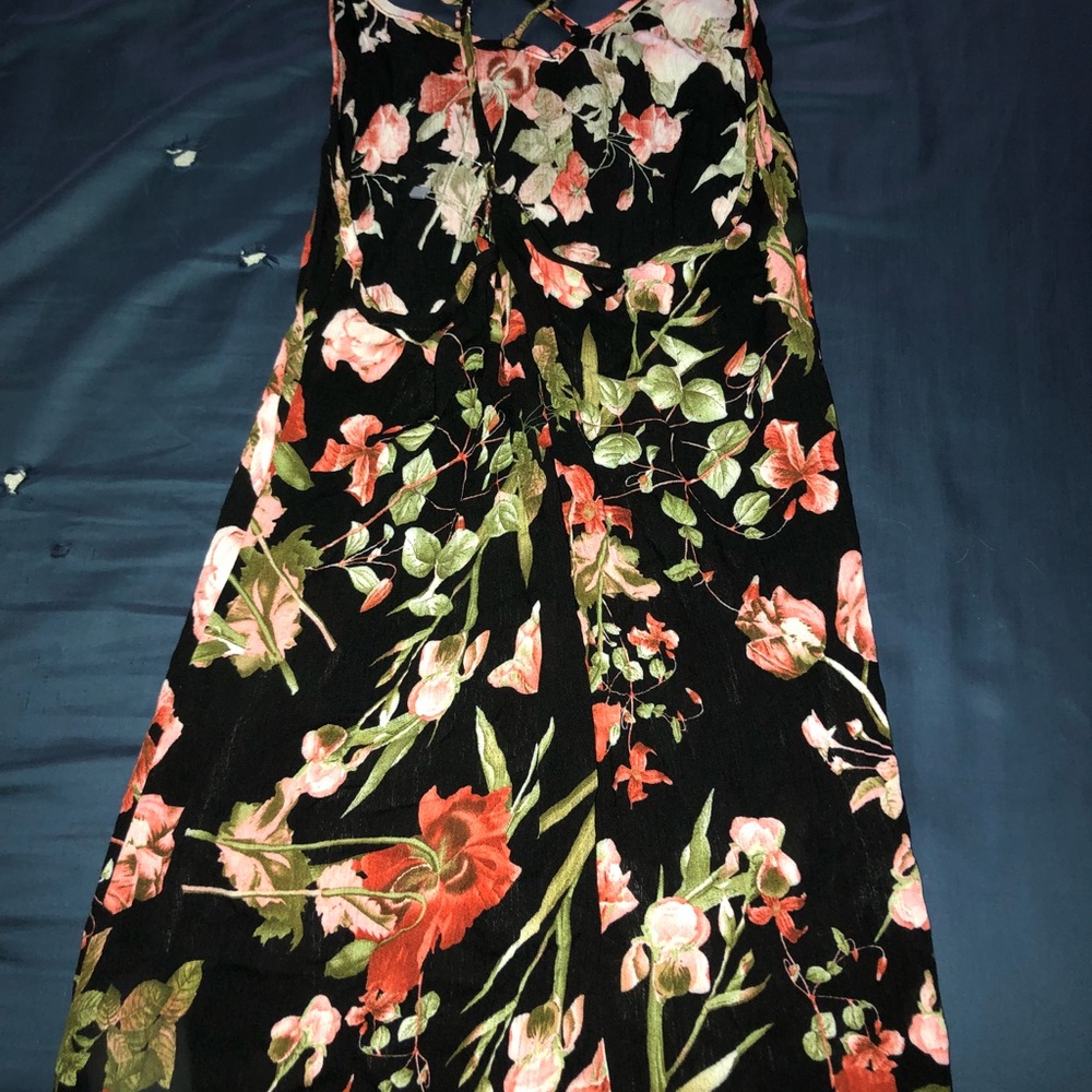 Open back floral maxi